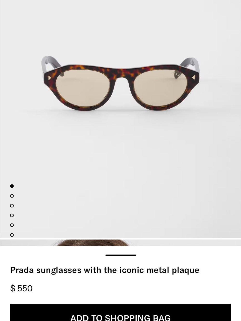 Prada Tortoiseshell Sunglasses with Light Brown Lenses - Picture 6 of 7